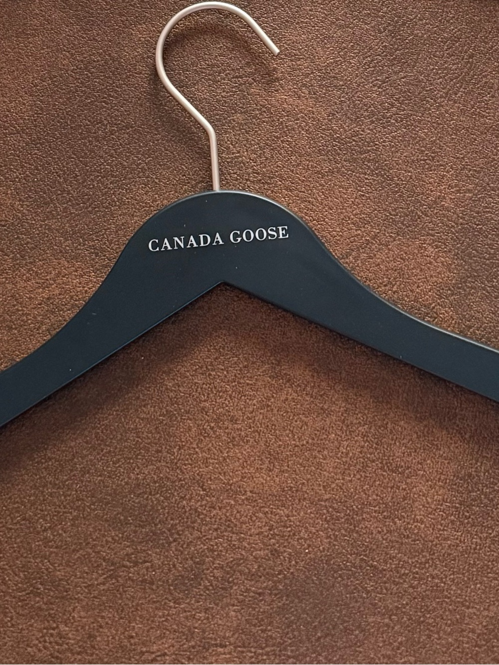 Canada Goose Black Branded Wooden Hanger with Silver Hook